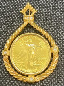 K22 イーグル金貨1/4oz K18枠 16.1g