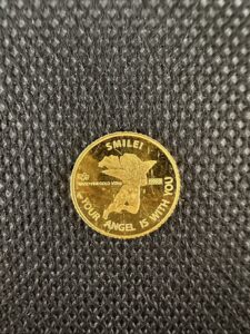 スイスのパンプ社(PAMP)製「エンジェル金貨」K24 1.24g　1/25オンス