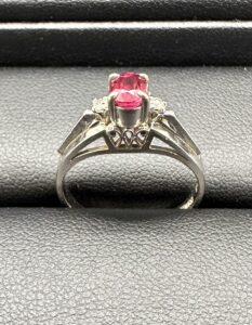 Ｋ14ＷＧ　ルビー付リング 2.5g