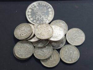 東京オリンピック1000円銀貨・100円銀貨