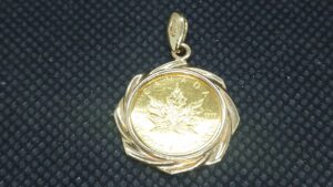 K24メイプルリーフ金貨1/10oz K14ネックレストップ 4.6g