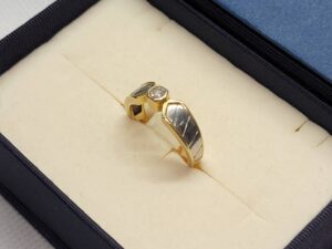 Pt900/K18 D0.15ct リング 5.2g