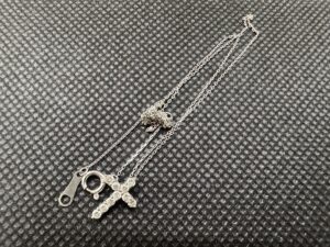 K18WG　MD0.22ct　ネックレス　1.1ｇ