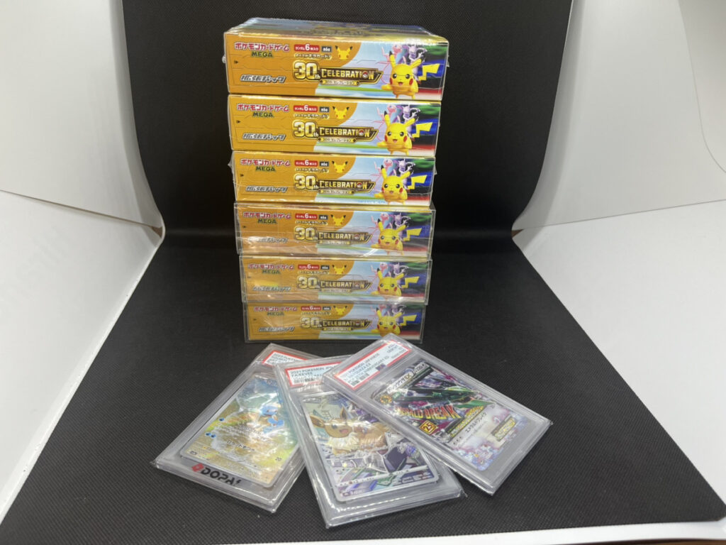【借入可能金額　120,000円】ポケカまとめ計9点（30thBOX×6　PSA10 ゼニガメ　イーブイ　レックウザEX）